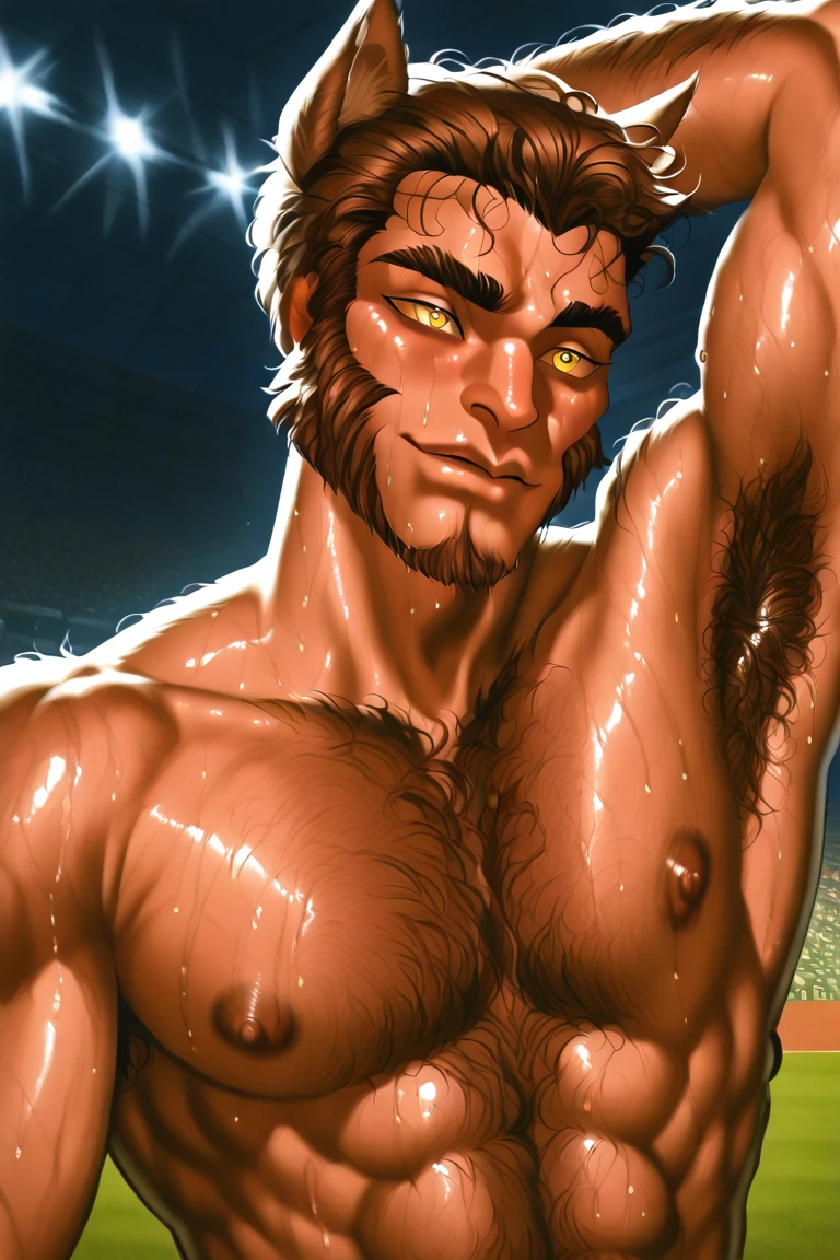 Medusa is a handsome Korean man, six pack, with a black snake body.  Greek mythology background.