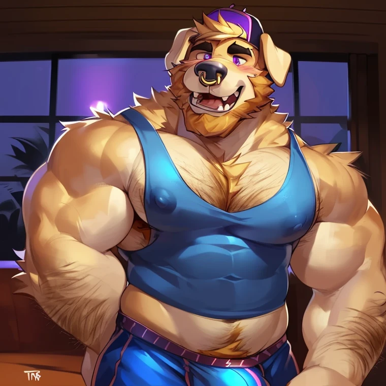 anthro, tall kangaroo, bodybuilder, By mystikfox61