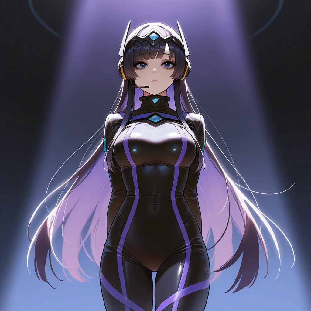 (masterpiece),(Highest quality),(Super detailed),(Best illustrations),(Best Shadow),(Absurd),(Detailed Background),(so beautiful), 16K, 8K, 4K,(Best Shadow),empty eyes,robotization,woman ,big bust,Robot Joint ,Metal skin,Black Suit,long hair,a black suit that covers the whole body