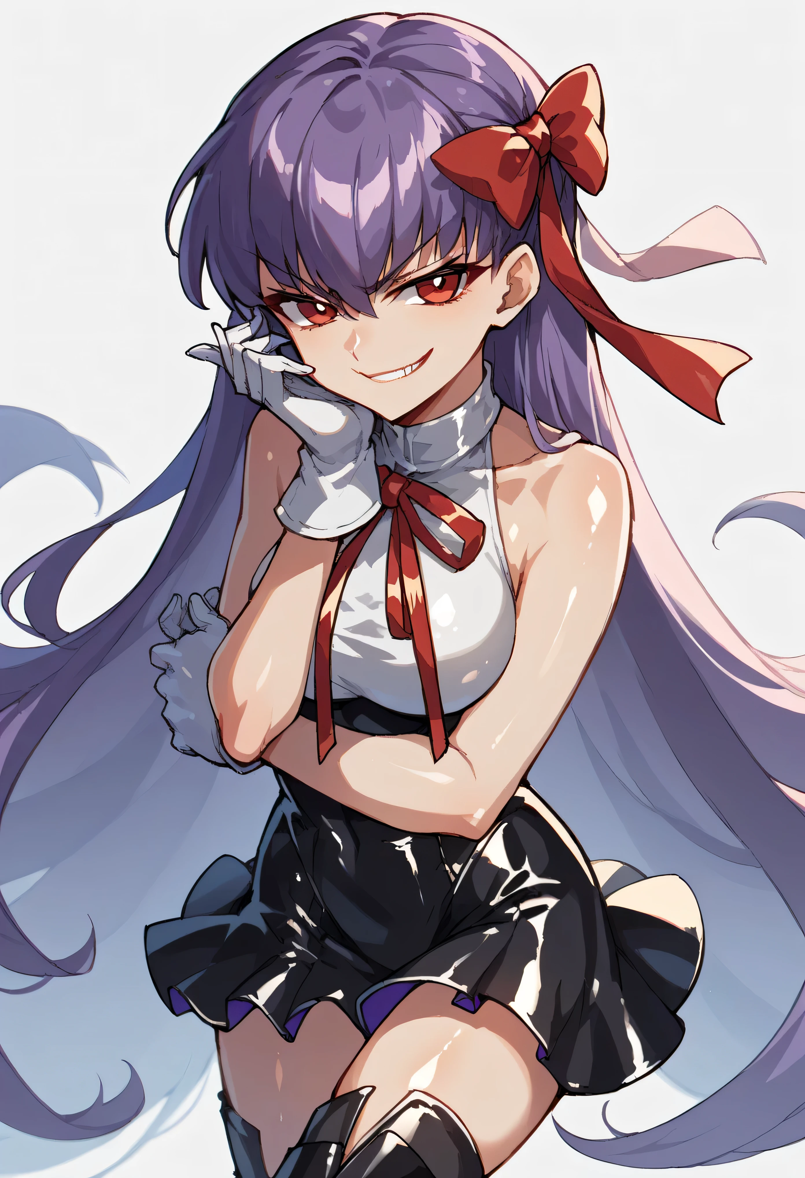 shalltear,black hair, red eyes, ponytail, smile, tongue out, hand to own mouth, blush, lipstick, masterpiece, best quality, highly detailed, a anime girls in sailor uniforms with a gun posing for a picture,
evil smile, smile, open mouth,black_serafuku, ecchi anime style, anime girls , (nsfw) not safe for work,
ecchi style, ecchi, shipgirls, digital anime art!!, high school girls, holding a gun, hold a gun, anime style 4
k, micro skirt, exposed belly, exposed navel, exposed midriff,
exposed lower belly,school, classroom, navel piercing