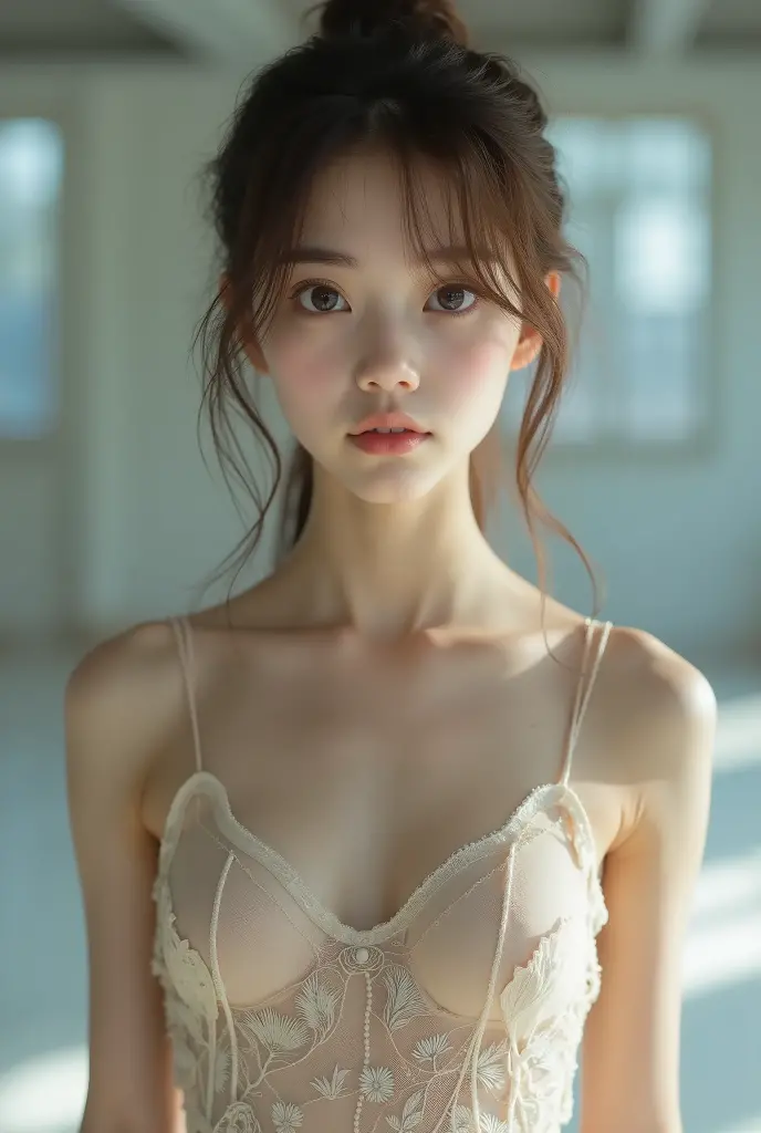 ((1girl in)), ((Best Quality)), (Ultra-detailed), (extremely detailed CG unified 8k wallpaper), Highly detailed, High-definition raw color photos, Professional Photography, Brown hair, Amazing face and eyes, Pink eyes, (amazingly beautiful girl), School, classroom,
