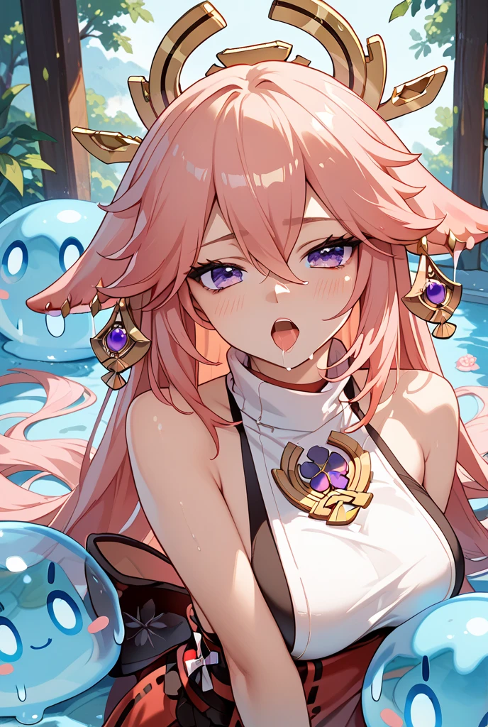 One Girl、Please open your mouth wide、On the bed、Hearts in eyes、smile、naked、ask for semen、(((Massive bukkake)))、Long Hair、rape、Bukkake in the face、Drink a lot of semen、Live Stage