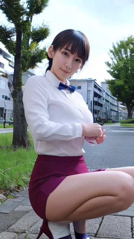 walk in the big city、group of buildings、((whiteYPlease unbutton your shirt)、(Yopen the front of your shirt))、No bra、(mini skirt、((自分でskirt lift)、skirt lift))、skirt lift、(Pink panties are visible)、whiteブラジャーが見える、pretty girl、baby face、round eyes、thin眉、big and full breasts、thin、大きな胸 thinウエスト、very short hair、Full body Esbian、highest quality、8K、no makeup、masterpiece、ultra high resolution、Photoreal、smile、dimple