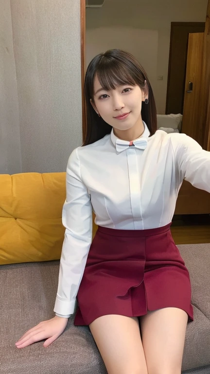 (looking at viewer:1.3),(big smile:1.2),(happy smile:1.1),(white panties are clearly visible:1.3),(extremely beautiful face:1.3),(big eyes:1.3),(double eyelids:1.3),(very long silky hair:1.3),(long eyelashes:1.2), beautiful lips, beautiful eyes,(beautiful teeth:1.2),(sexy panties:1.1),(realistic silk panties:1.2),(white panties:1.2),(detailed panties:1.3),(17 year old girl:1.2),32K,masterpiece, Raw photo, (detailed fingers:1.2),Best Quality, photorealistic, highly detailed CG Unity 32K wallpaper, intricate detailed face, (Ultra detailed skin:1.2) super idol, clear eyes, thick thighs, drooping eyes,(tight skirt:1.3)