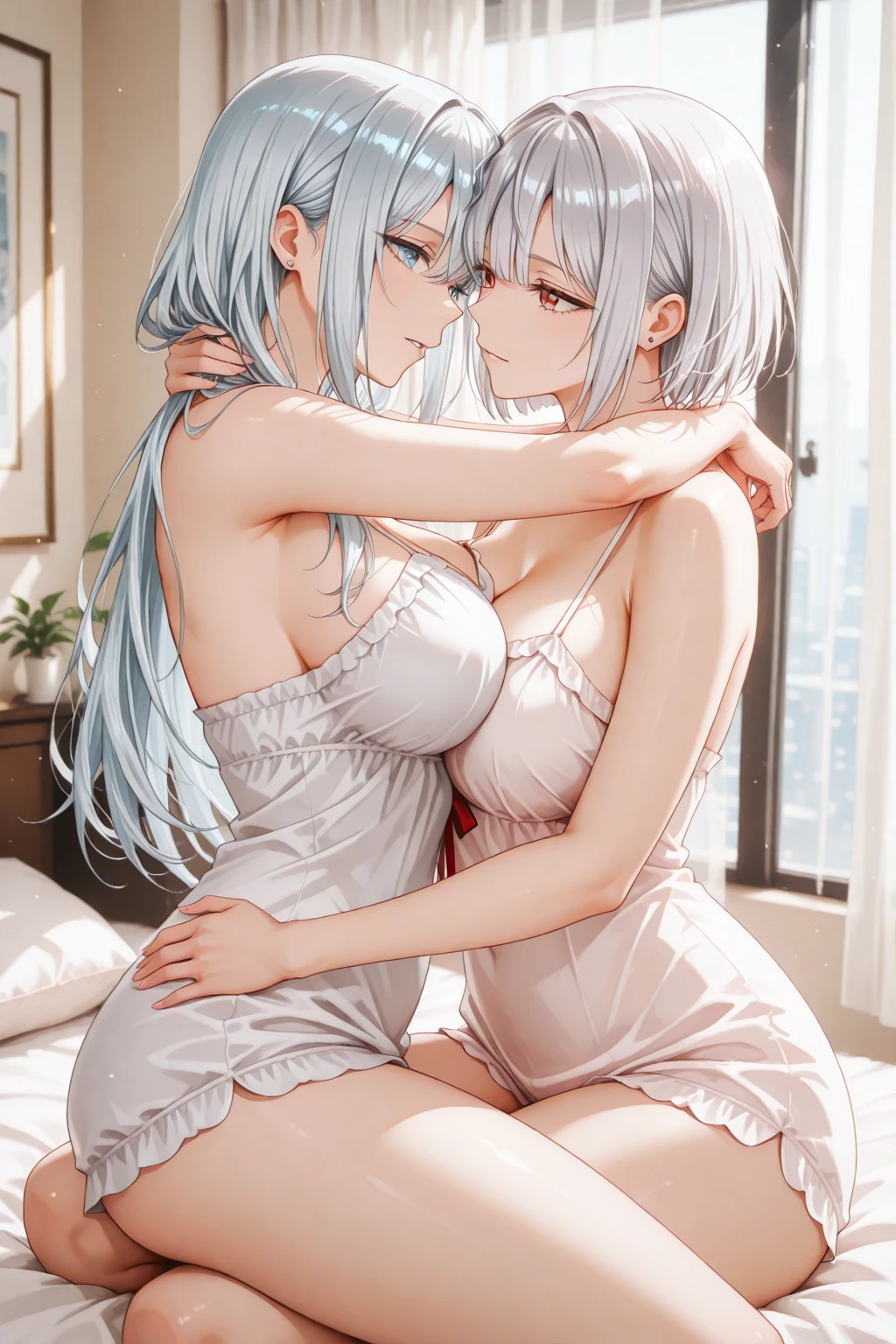 Sunburn Silver Hair long hair Beauty One person