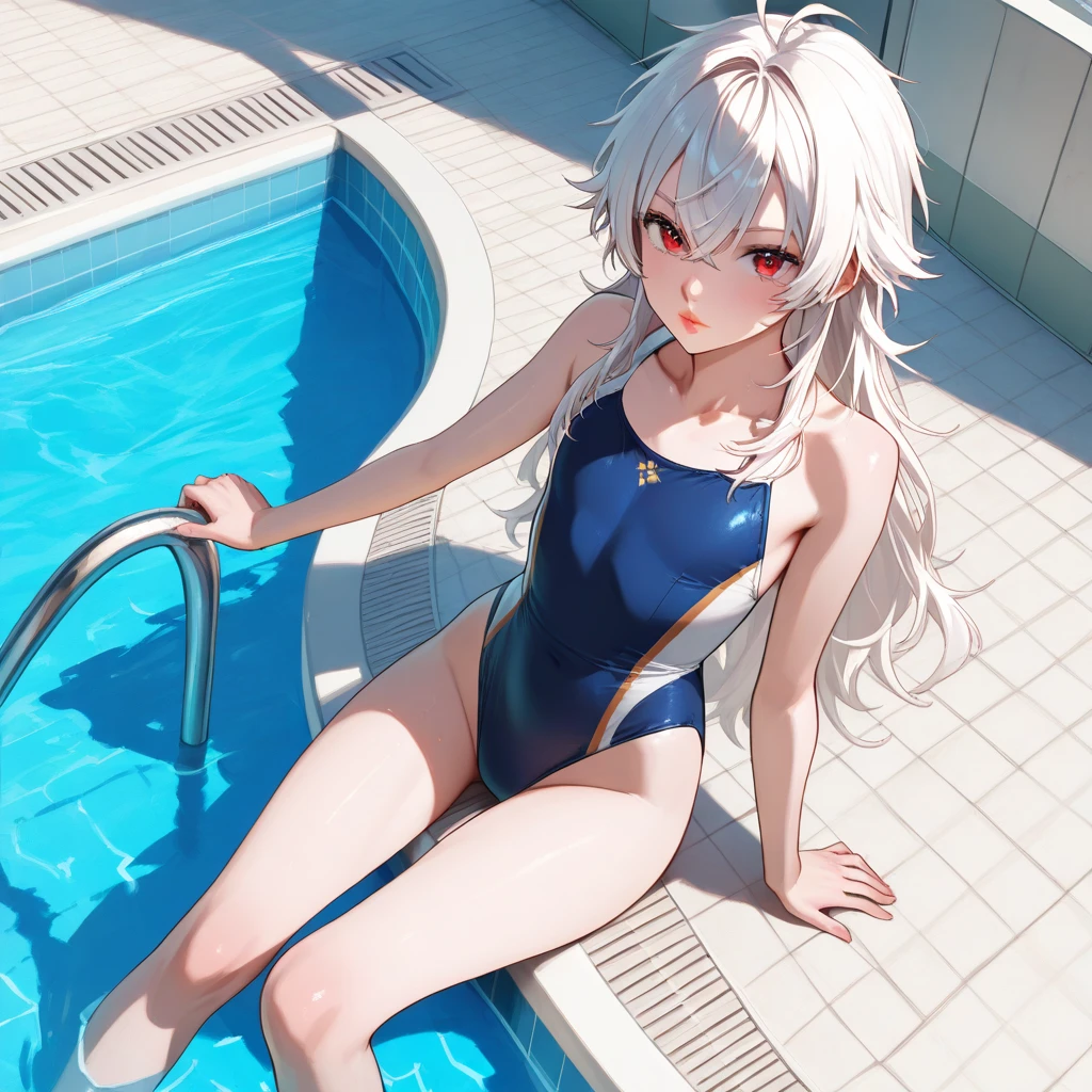 School swim wear、Kongali、small tits、masturbation、girl with、Blue Eye
