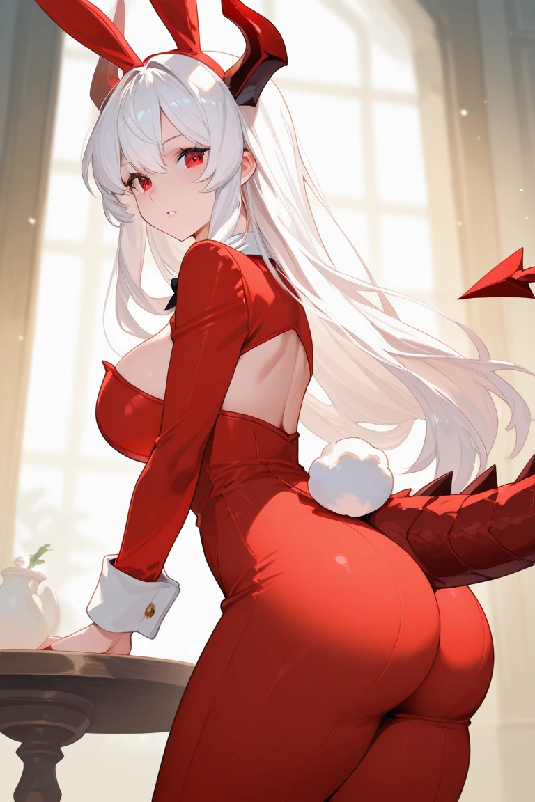 outside, winter, snow falling, <lora:Karina_(Darmchirk):0.7> ((Karina_(Darmchirk),make up, red eyes, black dress, white hair, long hair, multicolored hair)), evil smile,