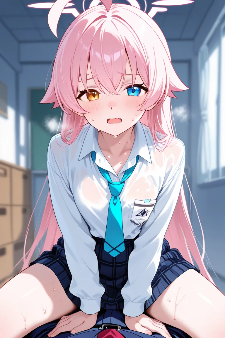 1 girl, Are stand, medium Hair, long hair, ponytail, pink hair, purple eyes, (((cute gray underwear))), (((cute white dress))), (((embarrassed))), (cowboy shot), (((showing underwear))), (((((skirt lift by myself))))), ((((cloth lift by myself)))), (((from front))), (from below), (closed your mouth), ((((looking at another)))), ((32K)), ((best quality)), ((ultra high res)), ((HDR)), ((uhd)), ((extremely detailed CG)), ((unity 32K wallpaper)), ((perfect anatomy)), (nsfw),