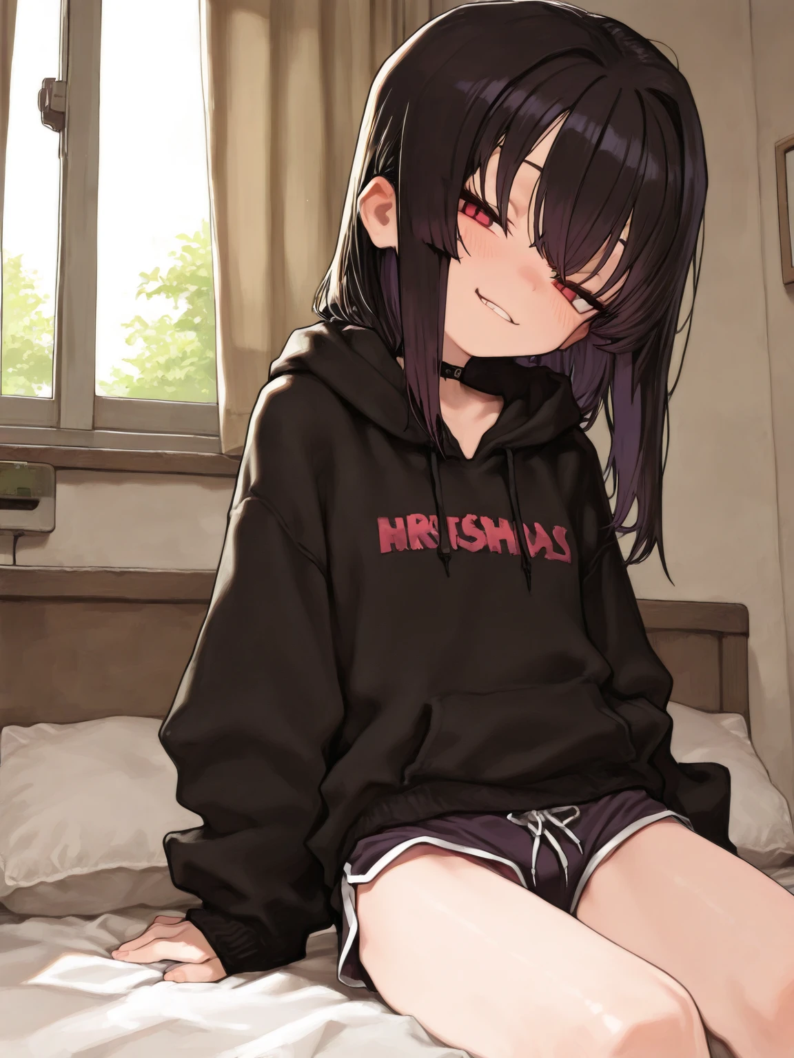 Body covered in 、Naked、、Covered in semen,girl,Black Hair、Shaggy Hair、Naked、Ahegao、Creampie、Climax、Heart shaped pupil、uniform、long