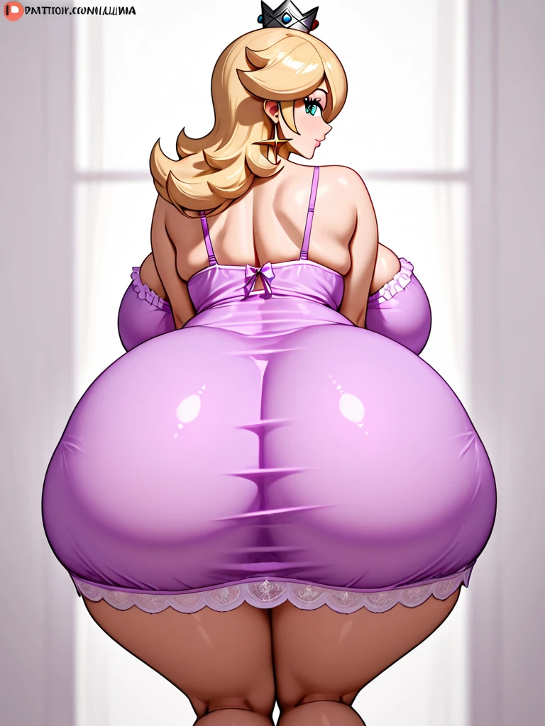 masterpiece, (photorealistic), (8k wallpaper) , (best quality), perfect quality, solo, (detailed eyes:0.9), girl, blonde hair, princess Peach, very beautiful, face : ( very beautiful face, perfect face, eating cake, cute face, round face, young ) , figure: ( very full body, very thicc, very plump, very soft, very curvy, sexy, sexy pose, very chubby, sexy curves, very chubby belly, navel, love handles, fat ass, muffin top, big deep navel, thunder thighs, fed up) , clothes : ( pink tight lingerie )