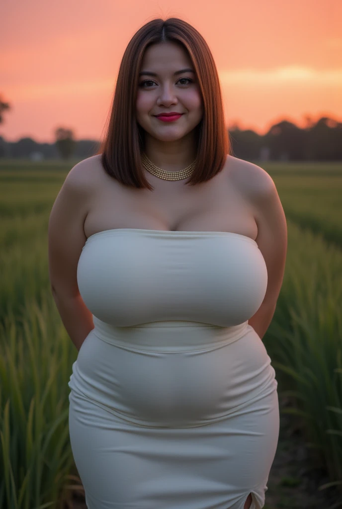 (((1 girl))), ((a lonely woman)), ((realistic style)) (25 years old) realistic style, ((frizzy short messy hair)), (((frizzy dark brown hair))) , (((low twin pigtails hairstyle))), ((dark brown hair messy bangs)), (((bangs and pigtails))), extremely thick lips, ((smiling)), (((wide smile perfect teeth) )), (black eyes), black lined eyes, ((black lined eyes)), extremely thick lips, big cheeks, big cheekbones, fat cheekbones, ((fat cheeks)) pointed chin, clear face, clean face, (( outlined eyebrows)), masterpiece, Best Quality, high resolution, (photographicalistic:1.4), ((pale skin)), ((eye contact)), (((pale skin))), looking at viewer, thin, (( (thin body))), ((upright posture)) (((full body photo))) (((front pose looking at the viewer))), ((standing)), ((cornfield background)) , ((country cornfield atmosphere))) ((bright colors)), ((big tits)) ((wide hip)) ((thick thighs)) (((big ass))) (((bare hips)) ) ((fat thighs)) ((bare feet)) ((full shot)), plump, shiny, perfect saggy tits, very tits big, shortstackbt, (((thin))) (((skinny))) (( (standing on dirt floor))) (((cornfield))) ((((colored nails)))) (((perfect hands))) (((beautiful hands))) (((naked) )) (((completely naked))) (((flirtatious pose)))