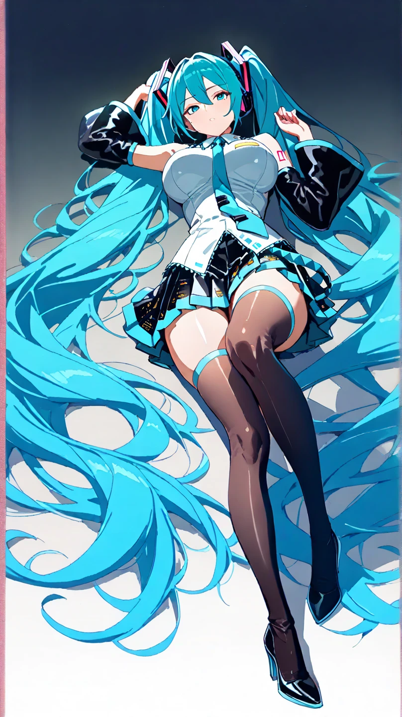 masterpiece, Highest quality, One girl, alone, Long Hair, hatsune miku, Twin tails, very Long Hair, bodysuit, Blue Hair, gloves,boots, whole body, blue eyes, floating, View your viewers, hair ornaments, black gloves, Multicolored Hair, Facial blemishes, Sleeveless Dress, flower, Part your lips, absurdly Long Hair, elbow gloves, White Dress, Hair between the eyes, Browsing Caution,Heart-shaped pupils,orgasm, Beautiful ass,Sweat,(Urinating)