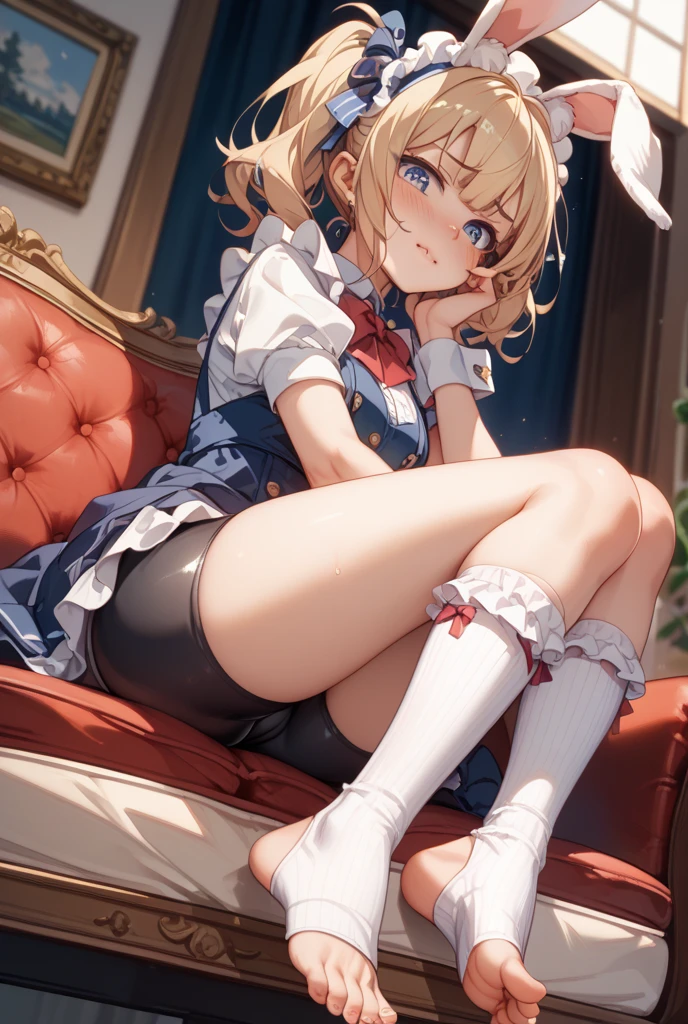 1 Girl, Pantyhose, No_shoe, foot, 白色of_Pantyhose, 独自of, 蓝色of_Eye, shoe底, lexistg_hair, Pillow, yes, skirt, of_hair, Ahog, foot趾, lie, leg, exist下面wear, Watching_Back, , exist_Stomach, Watching_exist_Viewer, 蓝色of_skirt, 白色of_, from_exist后面, _exist下面_Pantyhose, 大leg, leg带_Pantyhose, Bangs, bow, Ruffles, ribbexist, lexistg_sleeve, 满of_Body,