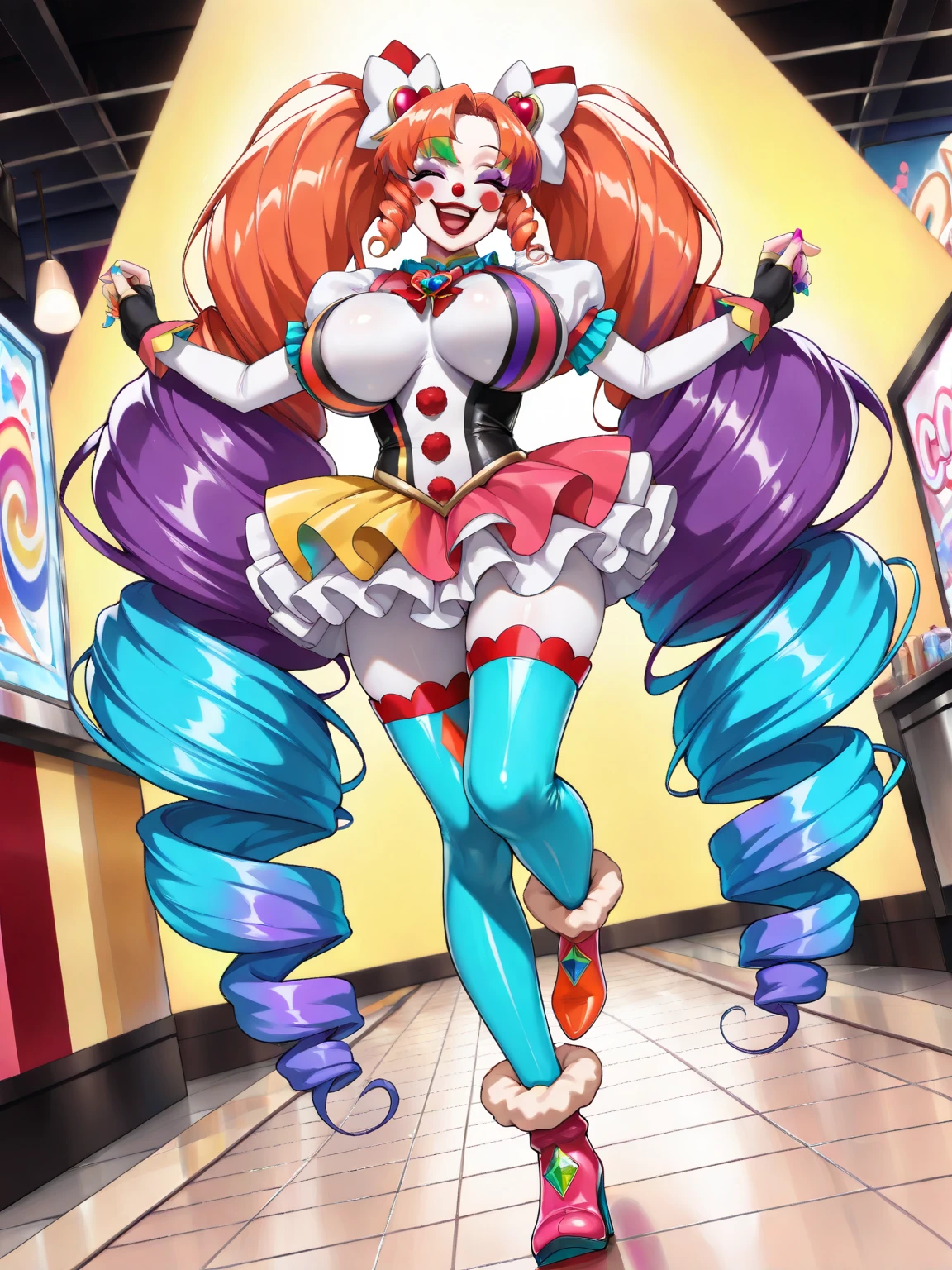 detailed background, Pinkie Pie, Pinkie Pie from My Little Pony, Pinkie Pie as Girl, Long Hair, Luxurious Hair, Lush Hair, Laying on the floor, Unconscious, Eyes closed, Defeated, Moaning, Knocked out, Her head hit against the floor, Background : inna strip club, In the streets, Full body visible, Big Breasts, Bulky Breasts, Breast milk, Lush Breasts, Playboy bunny, Bunny suit, Bunny ears, Bunny tail, Black Boots, Stockings, Her breast milk Squirting from her breast, Lactation, Sweat, Vaginal secretions, vulvar winking, squirting, 8k, super detail, Accurate, best quality, 16k, HD, 1080P, anatomically correct, super detail