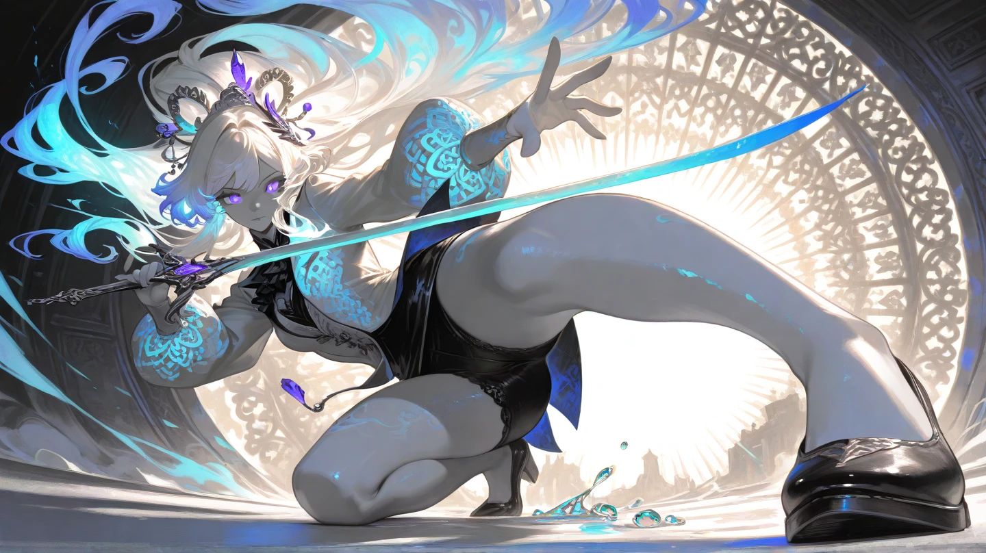 ((Highest quality、masterpiece、anime style、best quality、high resolution、8k、detailed、ultra-detailed:1.3))、Long legs、Sharp focus:1.2, Beautiful woman with perfect figure:1.4、(Smiling:1.2), double eyelid、30-year-old female、Sexy pose、((((Close your mouth、One Woman、white karate uniform:1.5)))),The background is a different world、A woman fights a dragon、movement,dynamism,high kick,movement