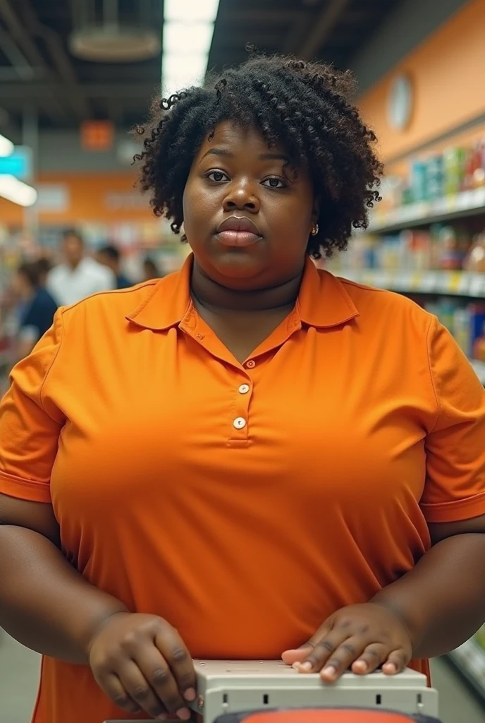 Your POV view of Cardi B&#39;s stepmother with a plus size body wearing gym clothes who is heavily pregnant is taking you to the supermarket while shopping.. fisheye camera view, iphone camera style. HD, realface, cinematic