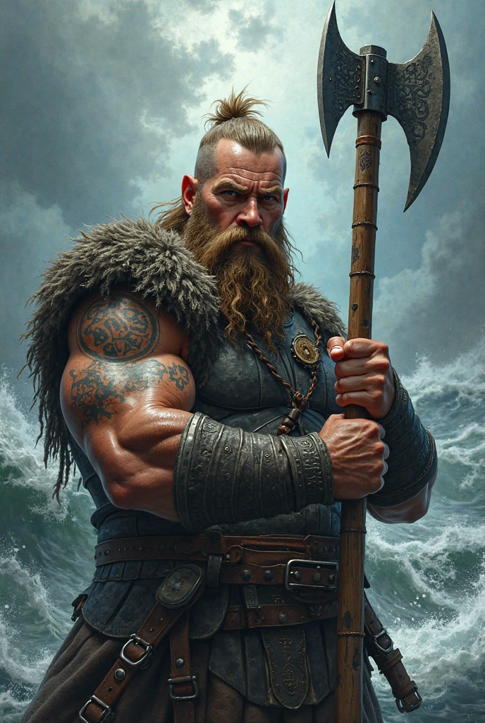 Viking Man Wild Braid Comic