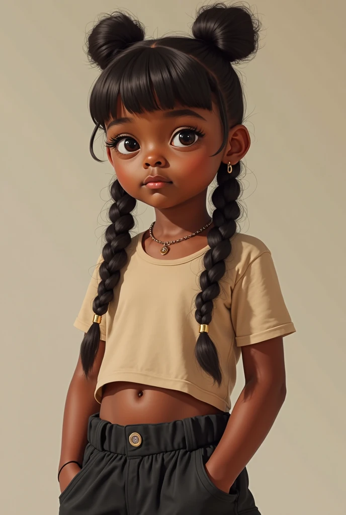(masterpiece, best quality), deep ebony 1girl, beautiful face, short Afro braids , cute, street clothing, beautify, Lofi vibe,, cute night vibe, concentrated, hands outside of the picture, exploring the nature, forest, , white shirt, brown trousers, not sexy, cute look, clothing is dry and baggy, small breasts, teen vibe