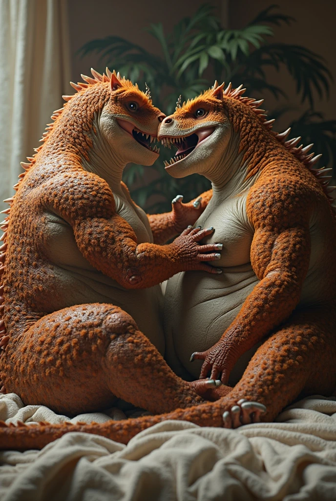 Duo, correct anatomy, oversized veiny dragon erection, fellatio:1.4, deep throating, swollen heavy balls, excessive cum, detailed scales, legs spread, muscular, obese, nipples, extreme cum inflation, excessive orgasm