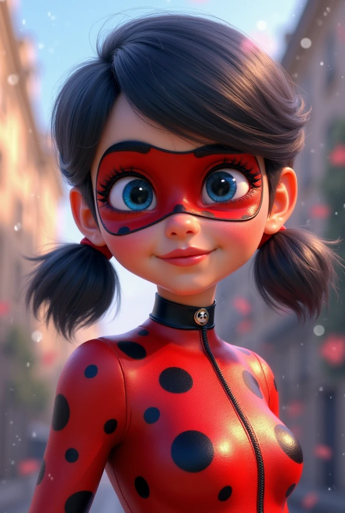 Marinette miraculous with a miniskirt