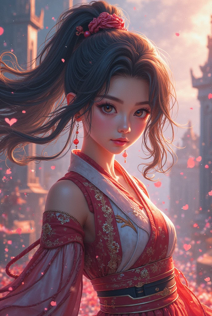 "Capture Raiden Shogun's playful side and alluring charm. Focus on her more graceful and enchanting moments, such as her elegant dance-like movements and interactions with other characters. Use a lighthearted and flirtatious soundtrack to complement her graceful yet captivating demeanor. Highlight her stylish outfits and dynamic poses to emphasize both her elegance and appeal."