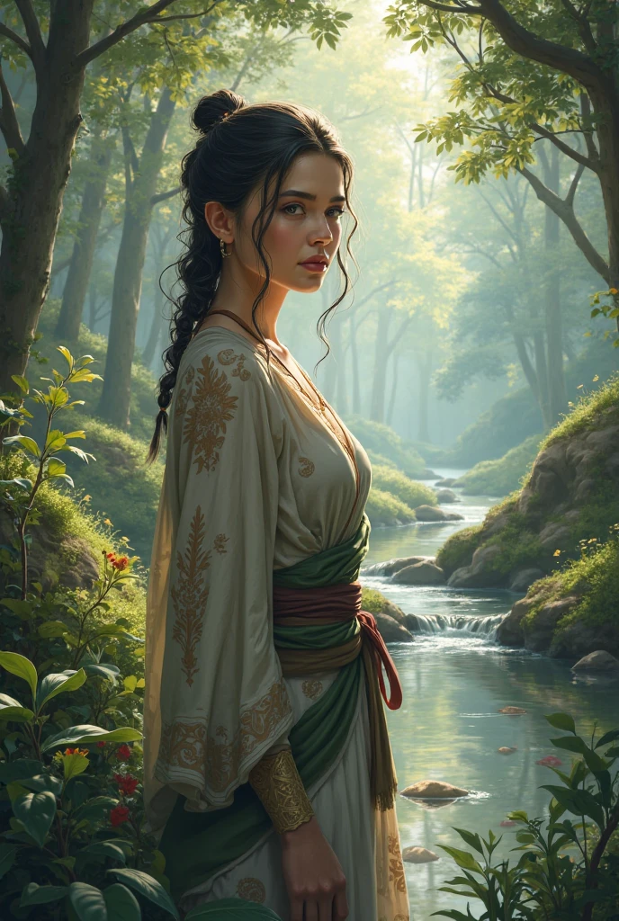 Girl in a beautiful nature, simple, trendy, pretty, 8k ultra HD