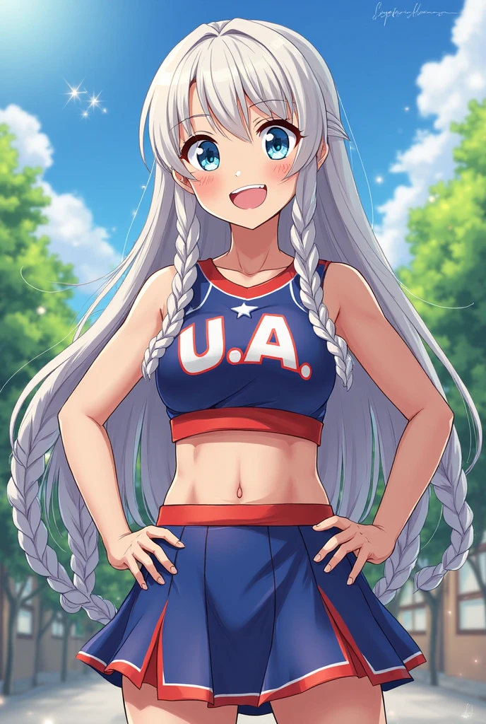 1 girl my hero academia style hair with streaks