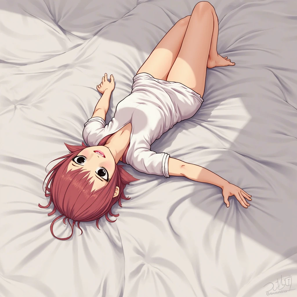 (masterpiece, best quality), 1girl, beautiful face, <lora:1657763628990257042:1> AGGA_ST003, human_feet, bed sheet,