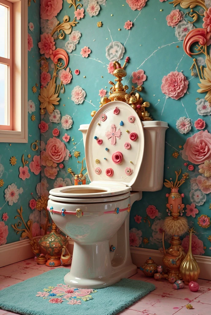 Generate me a bathroom made entirely of toothbrushes