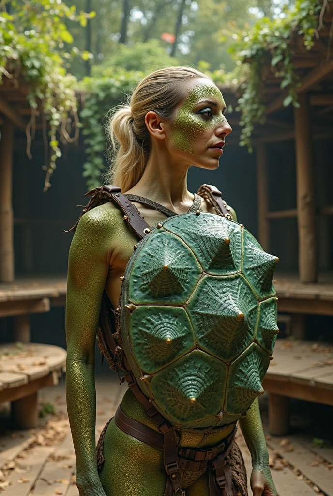 A human being whose entire body is covered in bark
