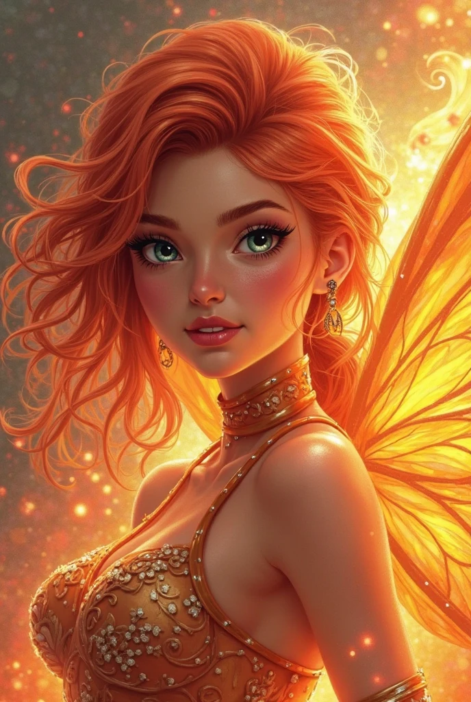 fire fairy, megarealistic, beautiful body, expressive look, reflection of stars in the eyes, multicolored sparks, fractal of fire, hyperdetalization, mysticism, illumination, fantasy, soft light, glitter, professional photo, beautiful, realistic, 8k, gluhoff, high resolution, high detail, hyperrealism, photorealistic painting