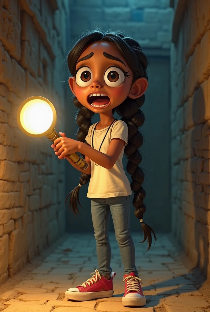 score_9, score_8_up, score_7_up, score_6_up, 1boy, freckles, big backpack, black hair, hood, looking at viewer, dynamic angle, cowboy shot, cute, cartoon, epic pose, smile, blush, wide shot, cute eyes, magic vibes, bangs, floating hair, outdoors, detailed background, cinematic, child, shorts, bandages, dark skin, cemetery, skulls, graveyard, night, moon, scared,
<lora:DisneyStudios_style:0.8> DisneyStyleXLP