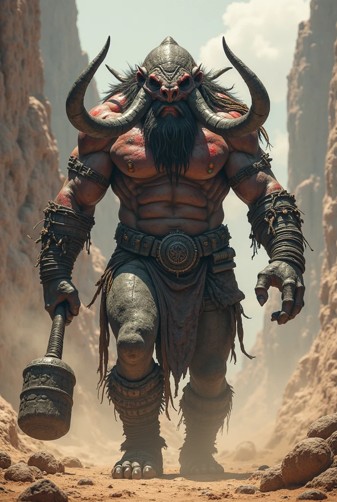An orc warrior, ferocious, Bare fangs,Pig nose,Pig ears,Black hair ,Damaged Armor, Giant axe in hand, Battlefield Background, HD, 4K