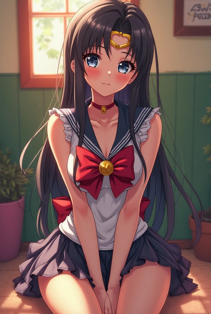 Sailor Mars having sex with a man in the missionary position、Highest quality