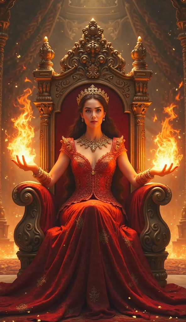 (masterpiece), (very detailed), (highly detailed),
Full body, center shot, looking at viewer, dynamic pose,
Cute woman, realistic face, complex, outstanding, divine outfit, large breasts, bright colors.
Sitting on a dragon throne decorated with skulls
holding a trident