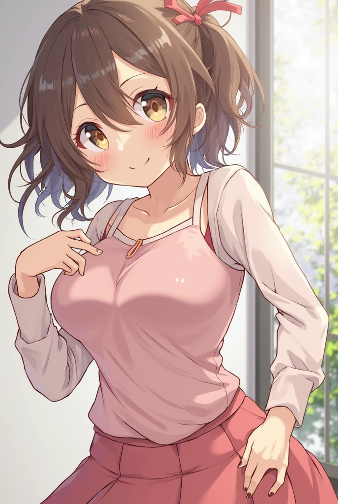 Maho Nishizumi,
Pink Bra,Pink Pants,
Semi-short hair,Brown Hair,Brown Eyes,Large Breasts,Don't draw nipples,
Smiling expression,blush,Open your mouth,from the front,
In the room,In a collapsed position,Place a towel over your head,
Beautiful image quality,