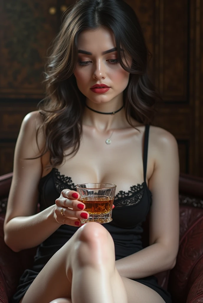 beautiful blod detailed eyes, beautiful detailed lips, extremely detailed eyes and face, long eyelashes, 1 girl, sitting in an armchair, holding a glass of water, wearing a white dress, high quality, realistic, photorealistic, 8k, ultra-detailed, professional, vivid colors, studio lighting, intricate details, beautiful lighting, chiaroscuro lighting, dramatic shadows, warm color palette, soft focus, cinematic composition