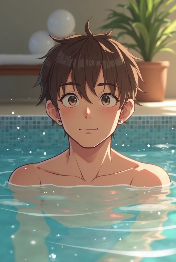 hot spring、2Boys、Open-air bath、A starry sky、firework、18-year-old、Underarm、
