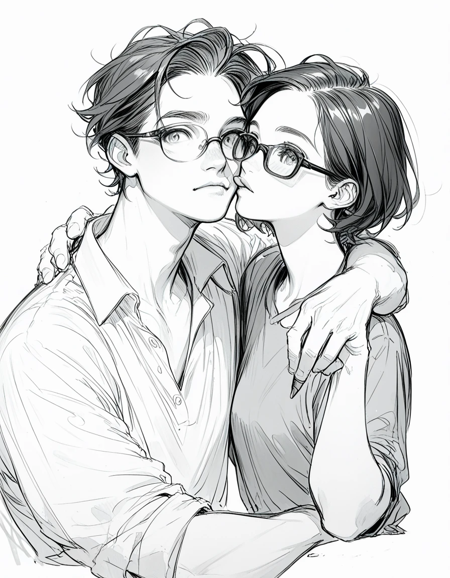 2 Boys, male focus, several boys, yaoi, couple, Princesa Carry, carrying,kissing, chemise, pants, looking at another, ssmile, Inside the house, best qualityer, incredible quality, better aesthetics, absurderes