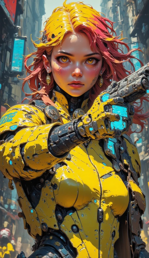 verde: 1.5, laranja: 1.1, branco: 1.3, amarelo: 1.3, (garota rapper com cabelo pavor), tatuagens, (roupas puffer do poder: 1.2), flores, folhas, mistborn, linhas, background circles