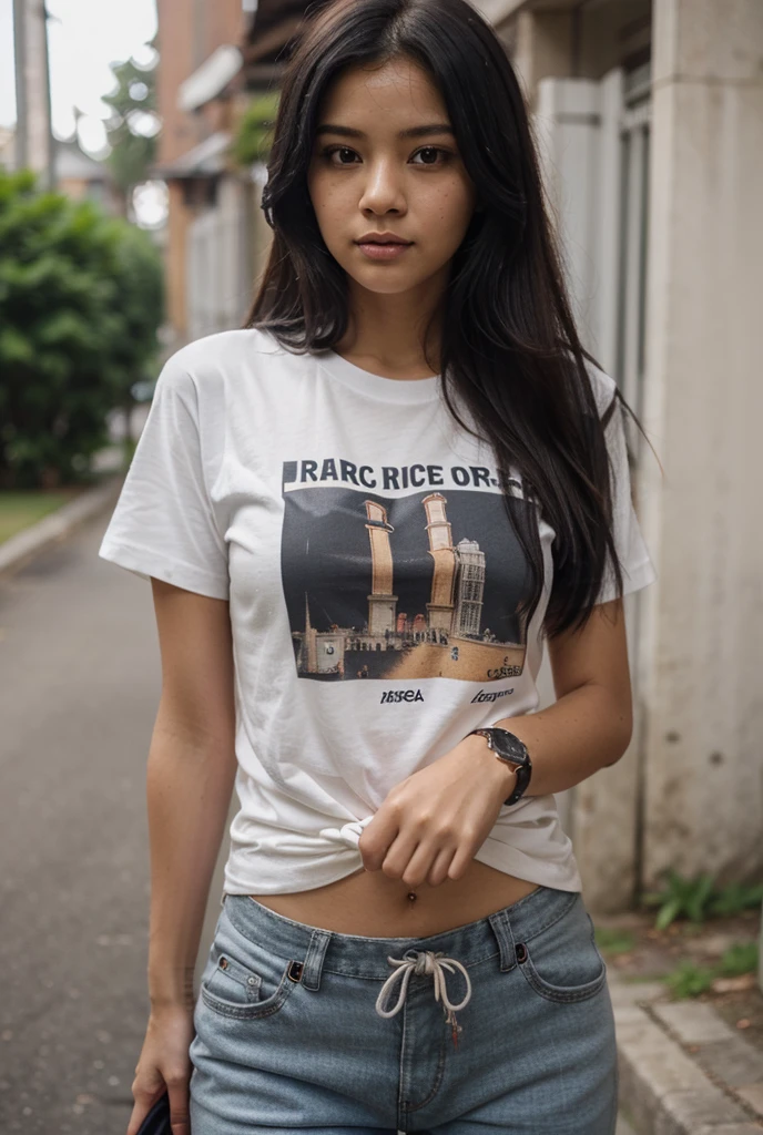 Mockup modelo com tshirt preta