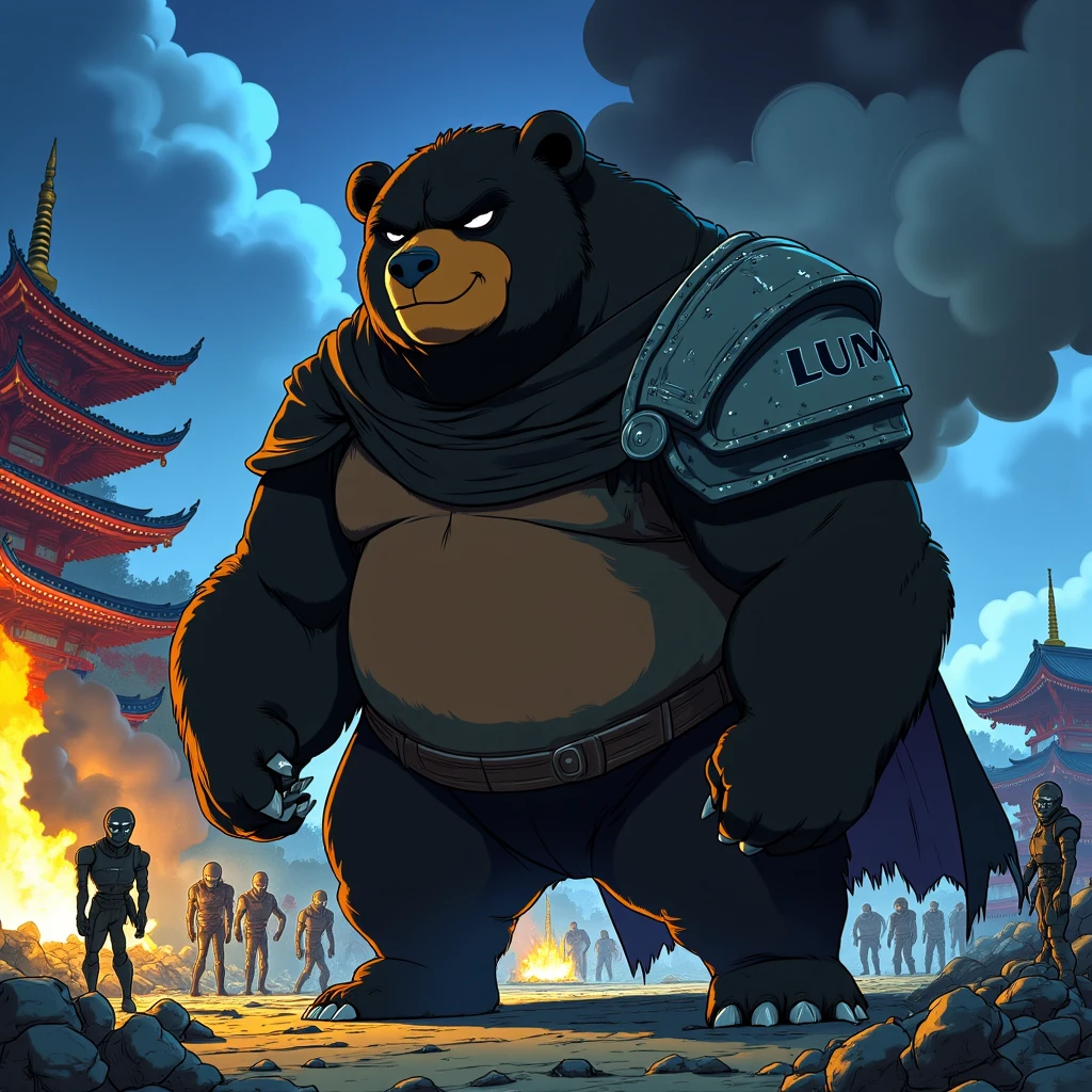 (flat classic 2d animation:1.3),, Action scene, dynamic pose, firm stance, combat stance, 
Focus on (Thief, Prodigy, Average Height, Slim, Triangular Face, Fair Skin, Auburn Hair, ice blue Eyes, [[Curved Nose]], Thick Lips, Round Chin, Anchor, Bald, Afro, Misty mountains towering over a vast, misty valley) fighting (Owlbear),
In a towering mountain fortress, home to a clan of warrior monks,