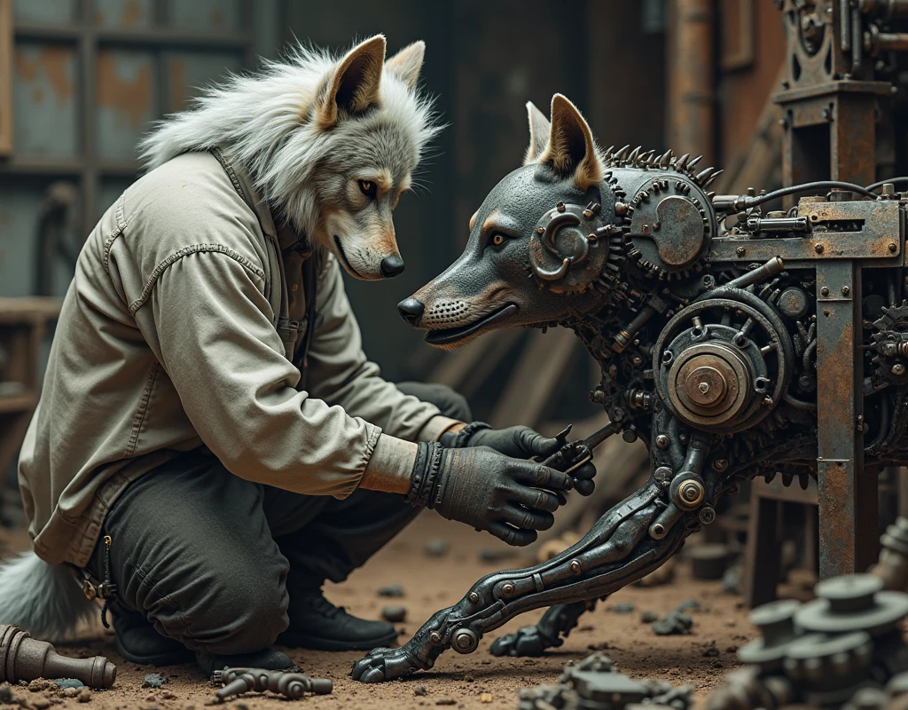真实感, fentezi, Akaarel, Dobby Bear 4 ft , 独奏, The whole body is made of metal, (A cyborg:1.1), ([tail | Detailed wire]:1.3), (intricated details), HDR, (intricated details, hyper-detailing:1.2), cinematic still, vignette, in the center, “Hyper-realistic textures," "Exact Details,” “Realistic still life,” “Realistic portraits,” “Realistic landscapes.