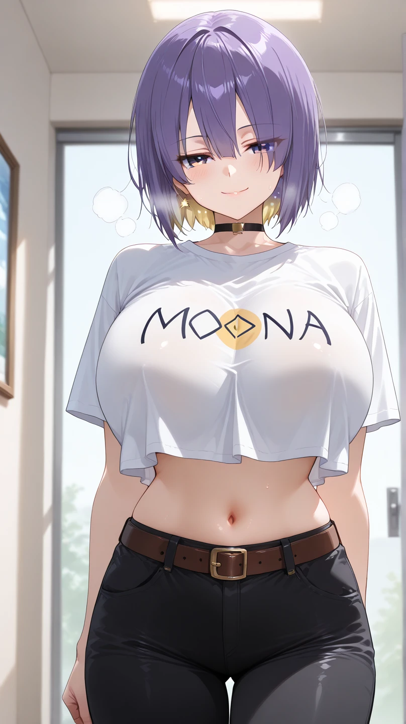 a close up of a person wearing a basketball uniform, a picture, inspired by Kentaro Miura, trending on pixiv, Shinobu Kochou, Demon Slayer, Kimetsu no Yaiba, wearing yellow nba jersey, yellow croptop nba jersey, wearing a low cut croptop, wearing croptop, croptop, the word "Lakers" on the croptop, golden raito, (winking), shirobako, large)}], favorite scene, fine details. anime. skins, sweating, big breasts, both hands raised, armpits, armpits visible, dripping with sweat, more more sweat, sweaty armpits, sudando de a montones con ropa mas corta