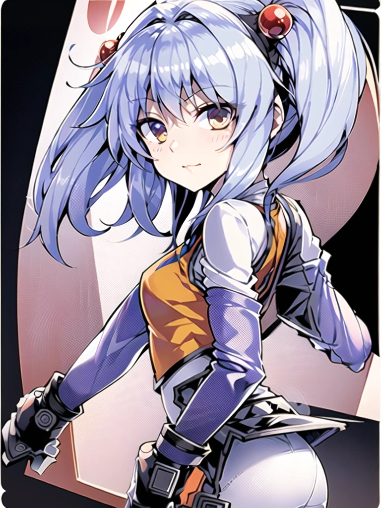 1girl, style:inu totemo,looking at viewer,waistshot, asuka from evangelion