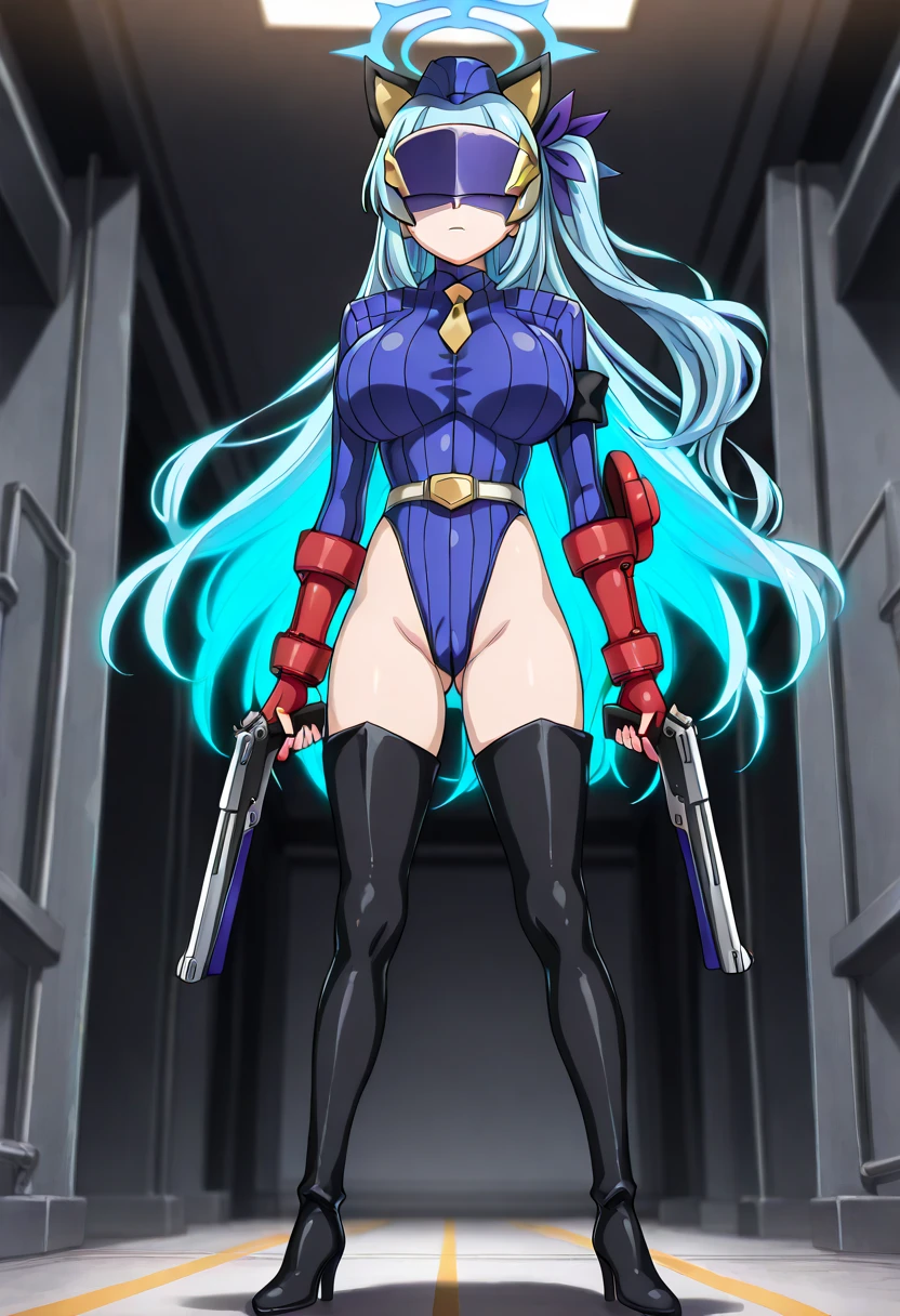 ultra-detailed, Explicit, Beautiful body, Beautiful Nose, Beautiful character design, perfect eyes, perfect face, ultra highres, 4K, beautiful legs, perfect legs, Nice hands, Perfect hand, Masterpiece, Best Quality, Highly detailed, illustration, absurdres, street fighter, doll suit, shadaloo doll, dollsuit, expressionless, blank eyes, looking at viewer, red gloves, emotionless, black latex, corrution, mind control, female combatant, full body, hypnotized, unhappy trance, full body suit, ribbed bodysuit, both arms at side, obey, perfect female body, extremely glossy latex, hypnosis, hypnoLora, empty eyes, Mind control device, poses, submissive_pose, Slave, hat, necktie, stand up straight, standing, standing at attention, hat, necktie, belt, latex, ribbed bodysuit, thighhighs, garter belt, Fighting Stance, extending the right arm from the shoulder into the air with a straightened hand, nazi saluting, military, military saluting, salute, thigh boots, 1girl, Burn up excess, Maya Jingu, green eyes, green hair, short hair