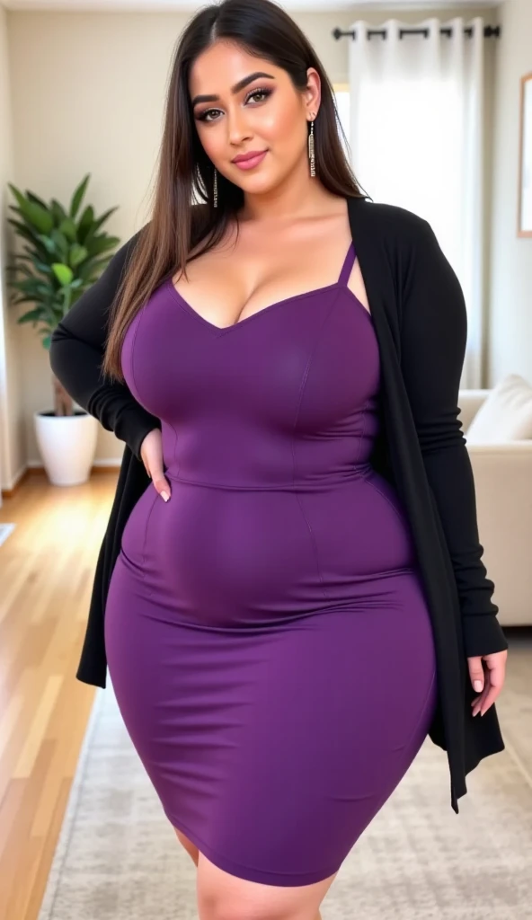 Japanese, mature, (alone), 60 years old, (Wrinkles around the eyes:1.2), Soft big breasts, Mature Woman, Super big , Glamour, Sexy, Watching the audience, Extra large breasts、She is wearing a grey top and purple mini shorts., Exposed belly, Crop top, Fits a fuller figure, Super tight clothes, Whipped body, Low-rise pants, (Shallow inseam),