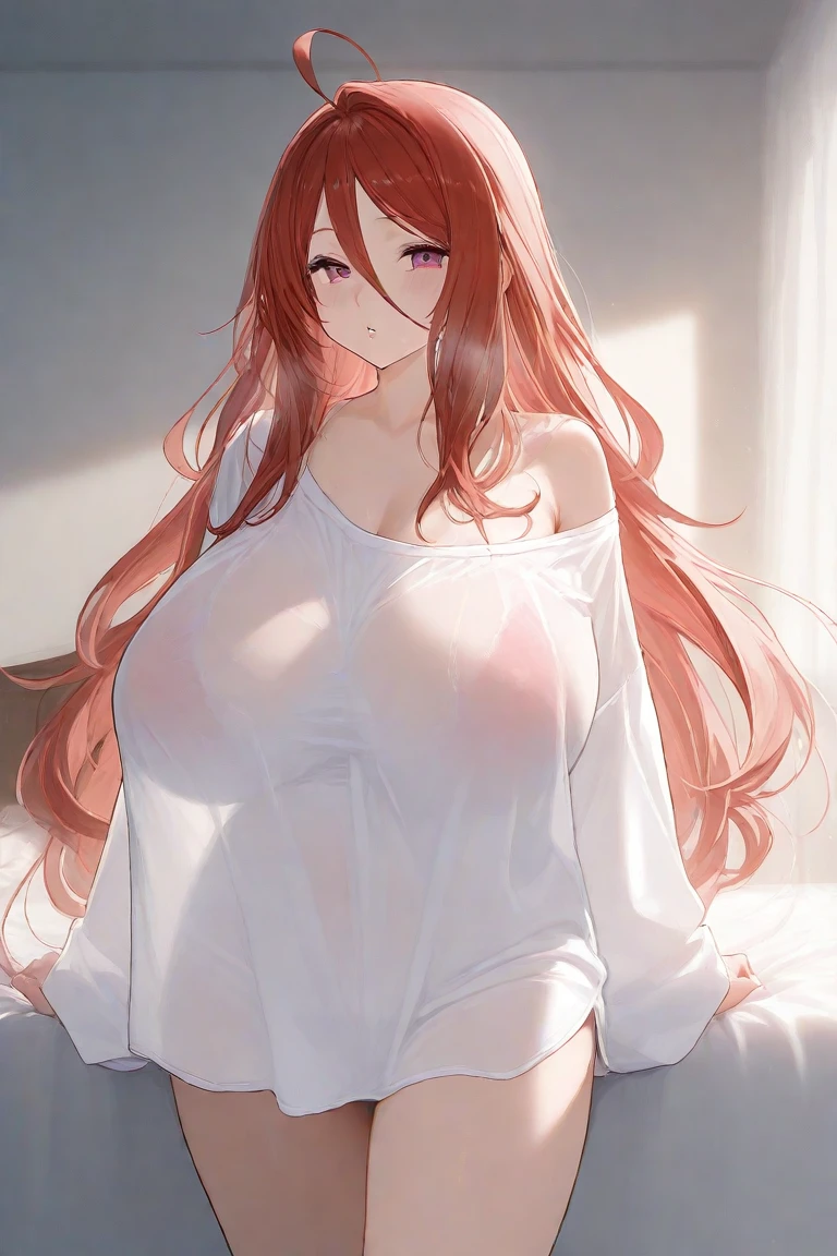 (1 anime girl) (orange hair, long resurrection), (orange eyes, bright), slight blush, ((masterpiece)) (super detailed) (super developed) (big breasts) ((scenery: courtyard of a university)) (sexy) sexy college clothes, tight and marked, and sexy pose