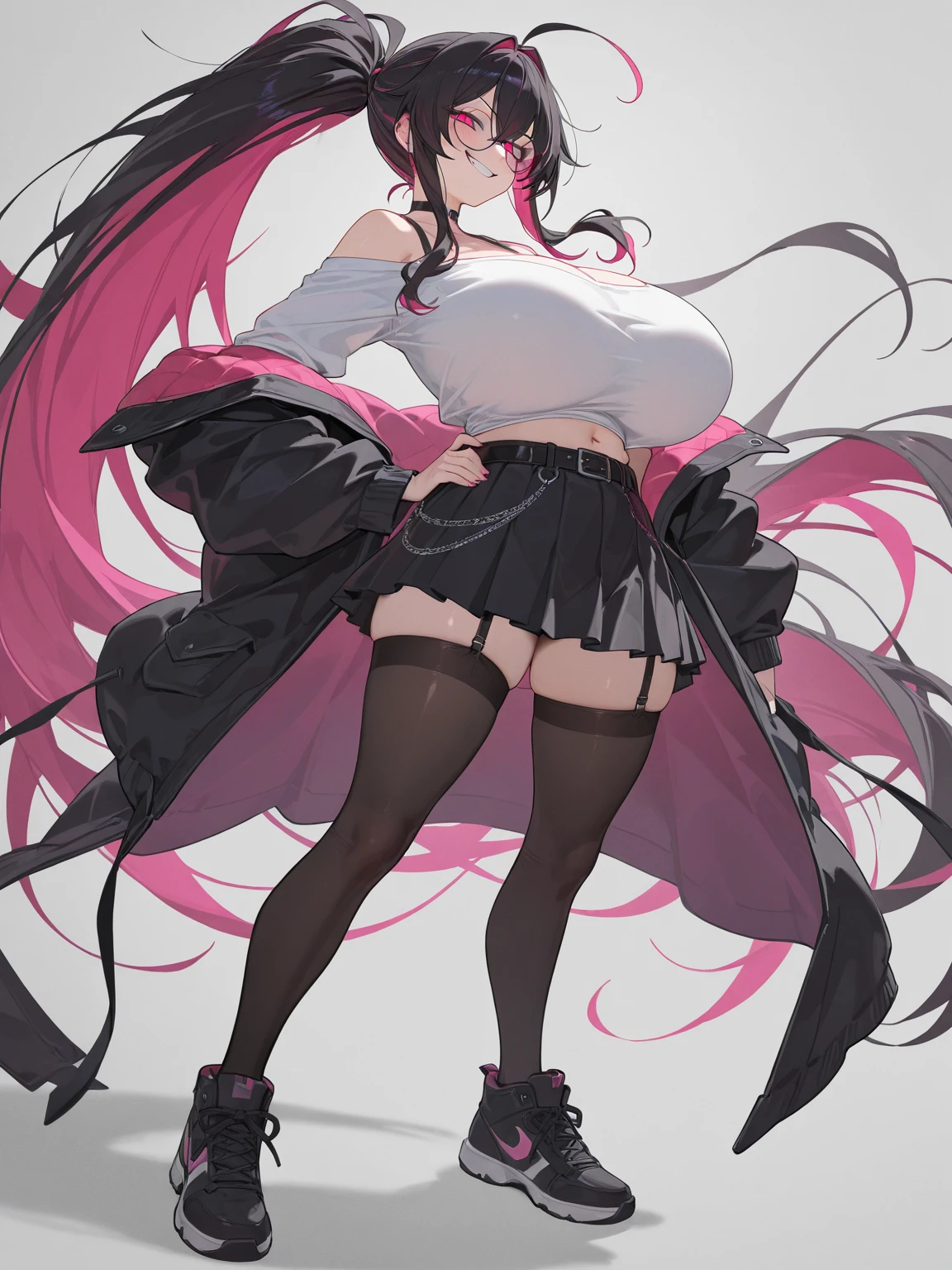 (ghosty:1.85) (doctor:1.5) (nurse:0.65) girl, (white doctor coat:1.4), (spirit, spiritual:1.2), 1girl, perfect and well designed glowing shiny eyes, (beautiful detailed eyes:1.05), natural medium breasts, slim body, beautiful and delicate cute face, (face detail), ((realistic face)), pores, ((pale grey skin)), detailed skin, realistic skin, (((bioluminescence))), ((shiny skin)), (multicolored gradation skin), (monster girl:1.25), human face, medium length hair, hair voluminous, (((((multicolored gradation hair))))), (dark-haired:1.75), super high resolution, 8k, parameters Best quality, (masterpiece:1.4), (magic accessories:1.4), bracelets, extremely detailed thick tight ((white:1.5), (green:1.2), (pink:0.5)) (medical uniform:1.5), (shirt:1.7), (skirt:1.3), (lace black stockings:1.5), (standing nipples under cloth:1.3), (neckline:1.3), (cleavage:1.4), (decolette:1.5), Young Girl, Little Beast, (Smile:0.9), (pale Skin:1.85), ultra detailed, photorealistic, ((Real image)), (best quality:1.4), super high resolution, (Realistic 2.0), More details, (((1girl))), {(medical ward:1.2)|(doctor office:1.2)}, (beautiful and aesthetic:1.2), (fractal art:1.4), (cinematic light:1.1), (DUTCH ANGLE:1.2), full body, 16K, HDR, RTX, Ray Tracing, Radiosity, Anisotropic Filtering, Subsurface Scattering, (((magic lights))), metallic reflections, Detailed, Realistic, 4k highly detailed digital art, (cool_color), extremely detailed CG unity 8k wallpaper, vibrant colors, (seductive pose:1.6)