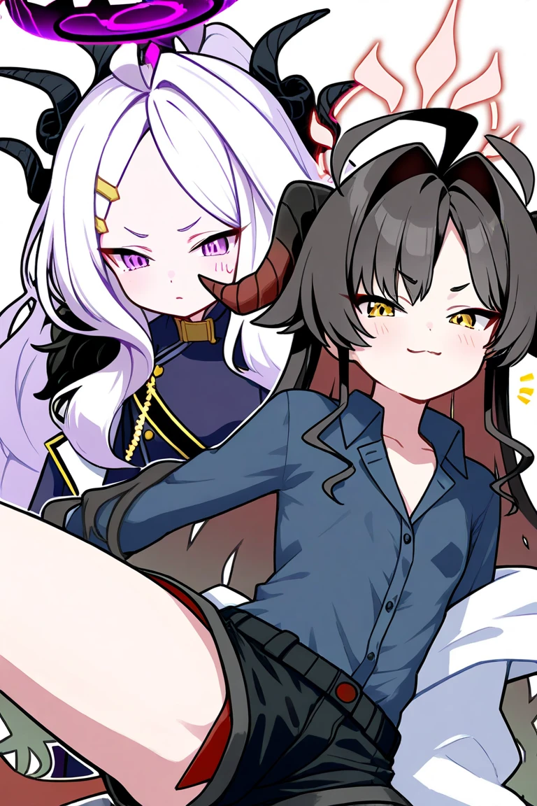 anime characters dressed in costumes and armor standing next to each other, commission for high res, sfw version, guilty gear art style, wip, commission for, danbooru and artstation, tauren, demon slayer artstyle, full res, detailed fanart, jazza and rossdraws, dnd fantsay art, lowres, monstergirl, by Kamisaka Sekka
